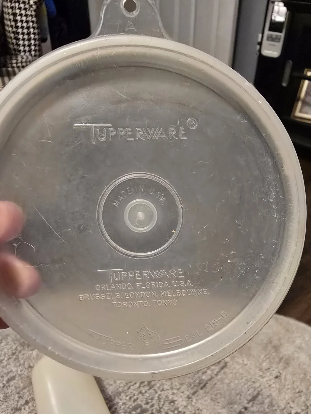Vintage Tupperware Cream and Translucent Plastic Storage Canisters - Set of 2